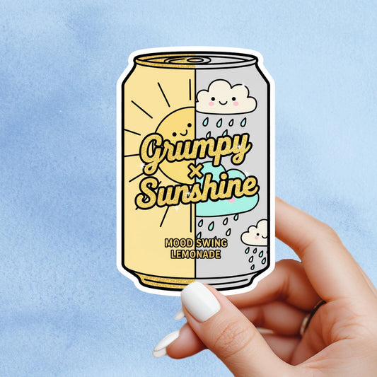 Grumpy sunshine soda sticker, troupe sticker, kindle sticker, book sticker, kindle sticker, bookish sticker, stickers for kindle,