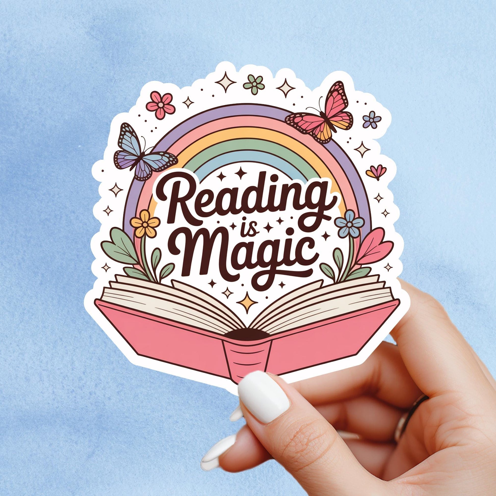 Reading is magic sticker, Book lover sticker, book sticker, kindle sticker, bookish sticker, book stickers, stickers for kindle, book merch,