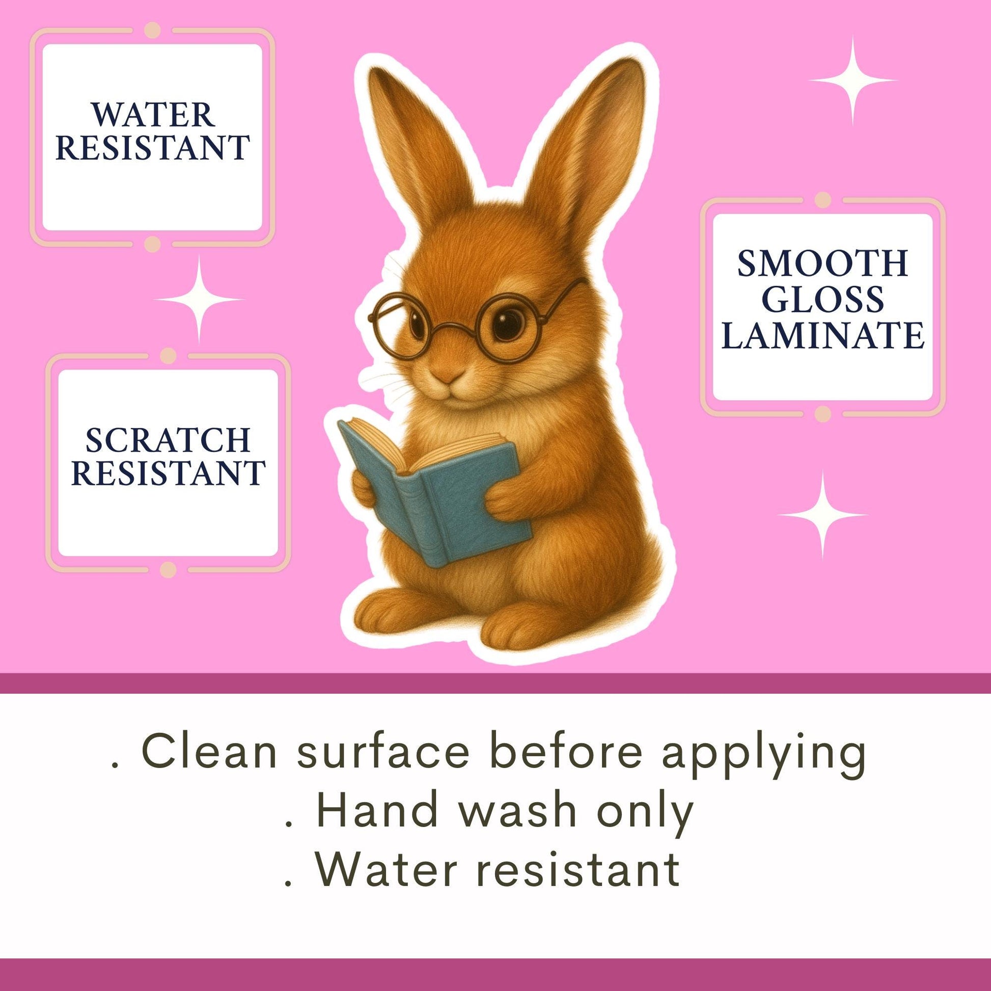 Rabbit reading sticker, Book lover sticker, rabbit sticker, kindle sticker, bookish sticker, book stickers, stickers for kindle, book merch,