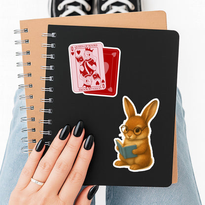 Rabbit reading sticker, Book lover sticker, rabbit sticker, kindle sticker, bookish sticker, book stickers, stickers for kindle, book merch,