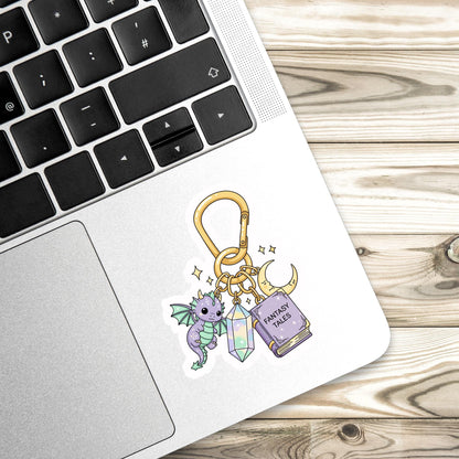 Fantasy Sticker, fantasy key chain sticker, dragon sticker, Book Lover Gift, e-reader Kindle Stickers
