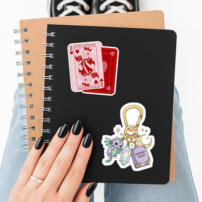 Fantasy Sticker, fantasy key chain sticker, dragon sticker, Book Lover Gift, e-reader Kindle Stickers