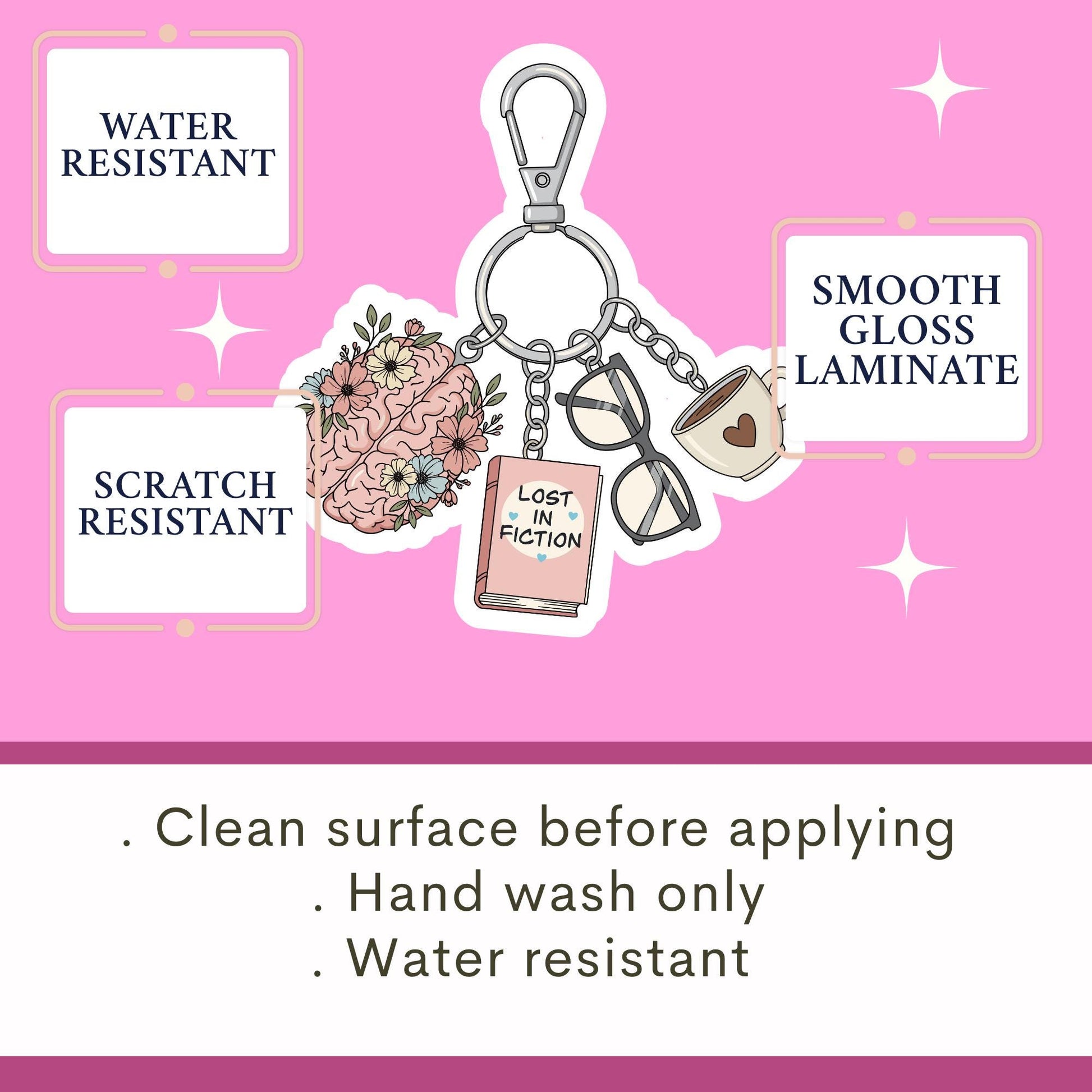 Book lover sticker, lost in fiction sticker, bookish girlie sticker, kindle sticker, stickers for kindle