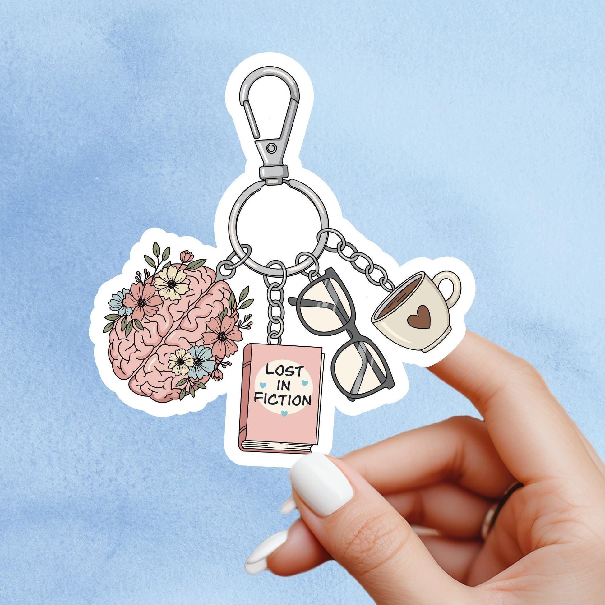 Book lover sticker, lost in fiction sticker, bookish girlie sticker, kindle sticker, stickers for kindle