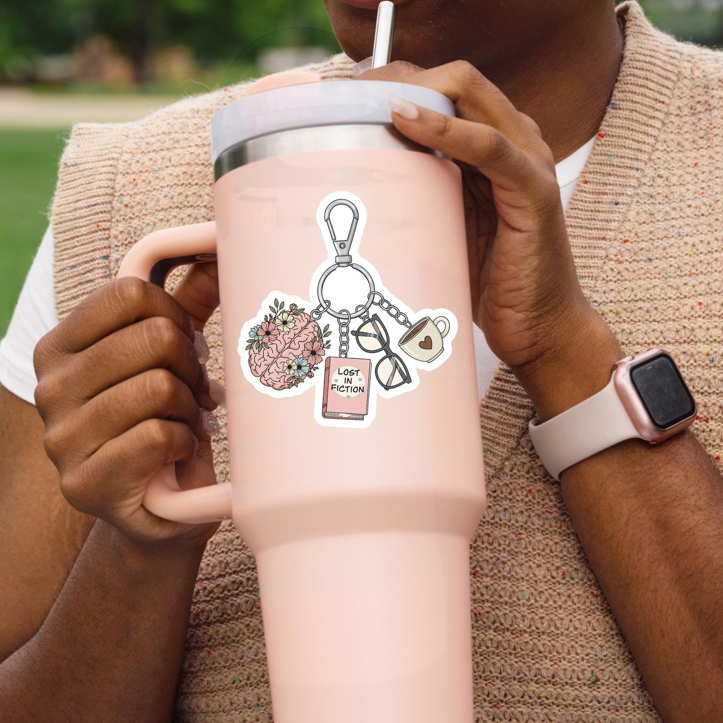 Book lover sticker, lost in fiction sticker, bookish girlie sticker, kindle sticker, stickers for kindle