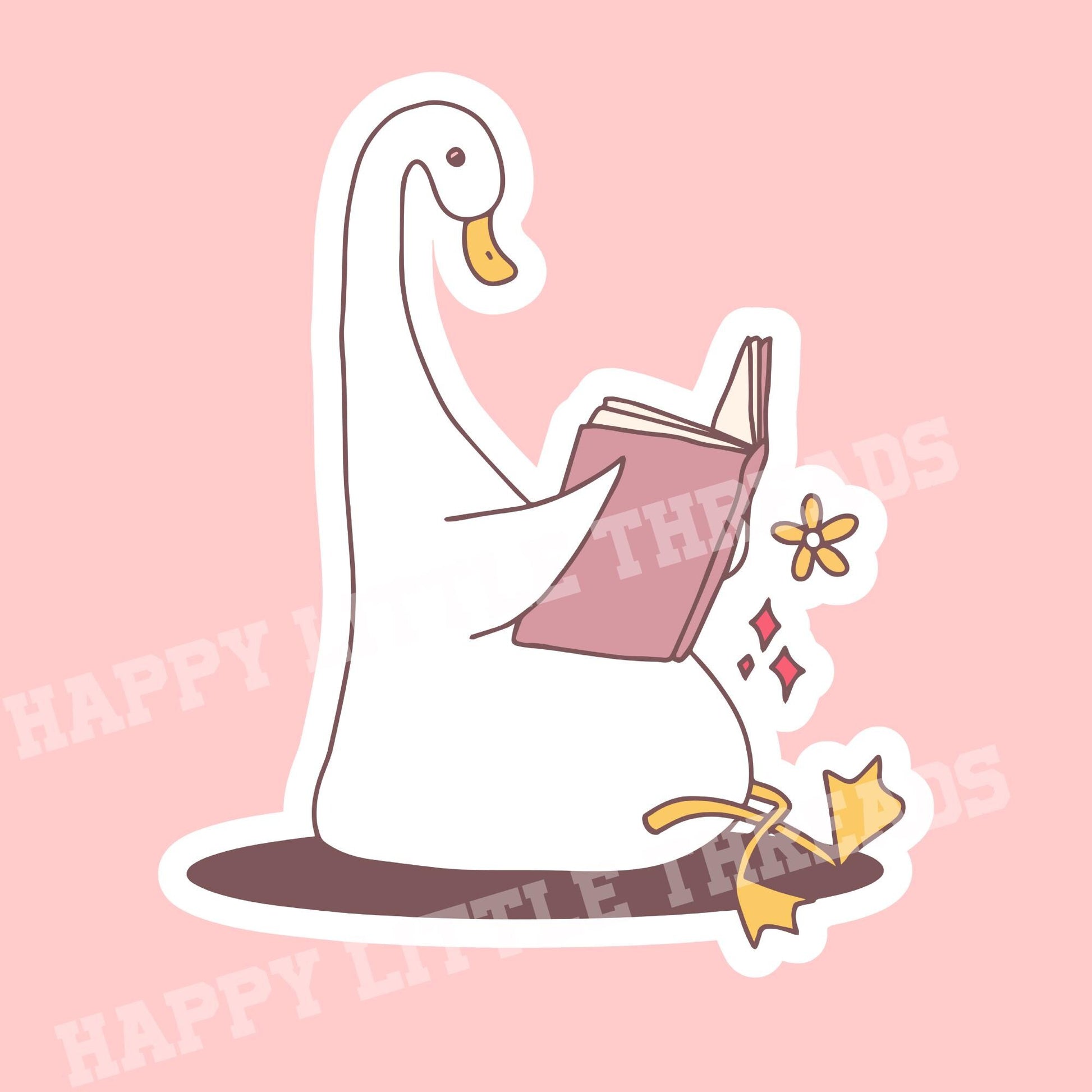 Goose reading sticker, Book lover sticker, kindle sticker, bookish sticker, book stickers, stickers for kindle