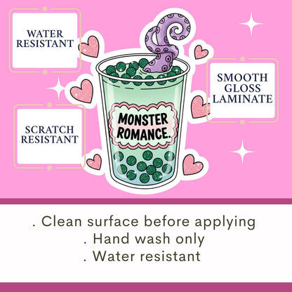 Monster romance sticker, troupe sticker, kindle sticker, book sticker, kindle sticker, bookish sticker, book stickers