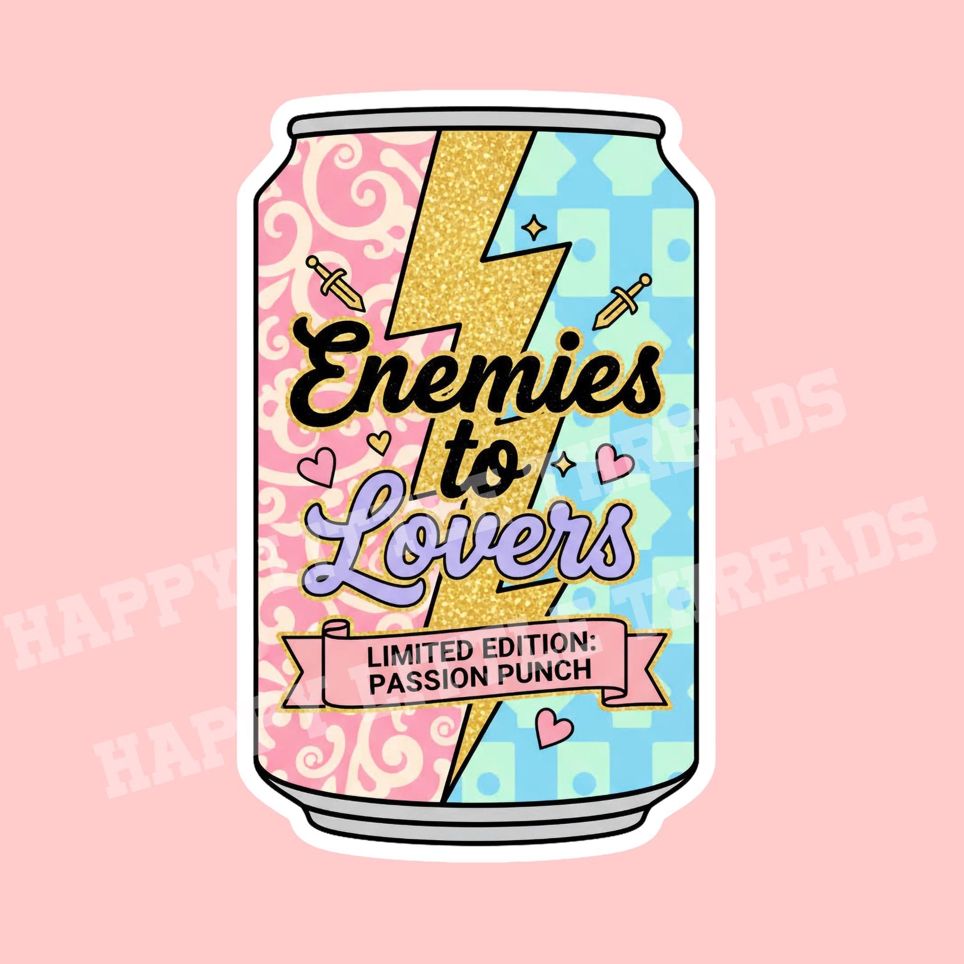 Enemies to lovers soda sticker, Romantasy sticker, Bookish sticker, Smut sticker, Book tropes, Bookish sticker, Reader sticker
