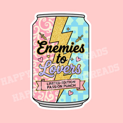 Enemies to lovers soda sticker, Romantasy sticker, Bookish sticker, Smut sticker, Book tropes, Bookish sticker, Reader sticker