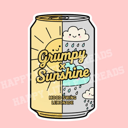 Grumpy sunshine soda sticker, troupe sticker, kindle sticker, book sticker, kindle sticker, bookish sticker, stickers for kindle,
