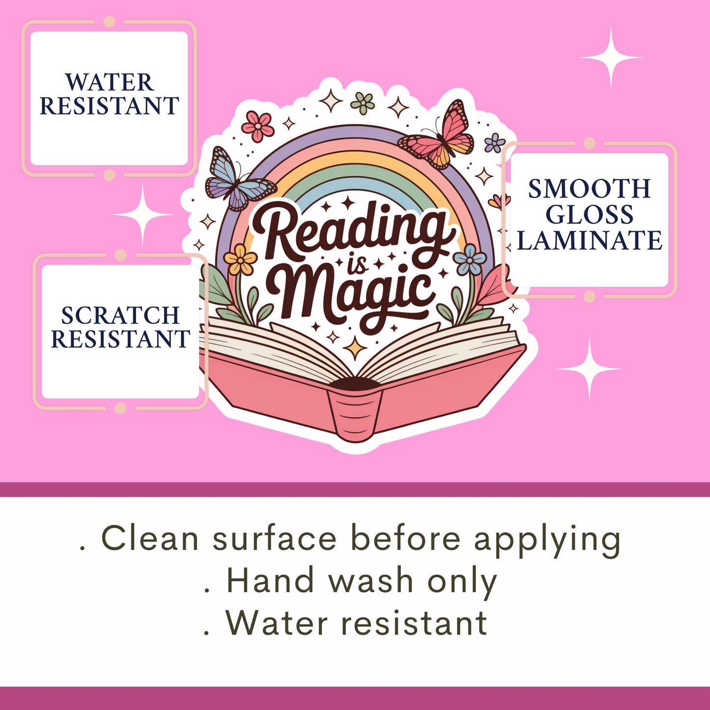 Reading is magic sticker, Book lover sticker, book sticker, kindle sticker, bookish sticker, book stickers, stickers for kindle, book merch,