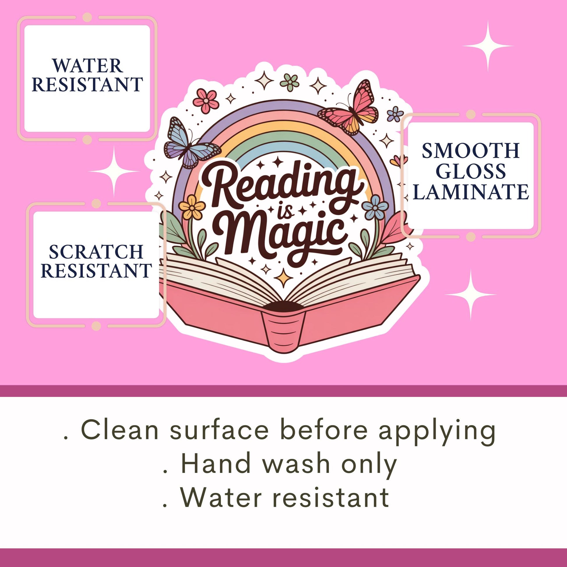 Reading is magic sticker, Book lover sticker, book sticker, kindle sticker, bookish sticker, book stickers, stickers for kindle, book merch,