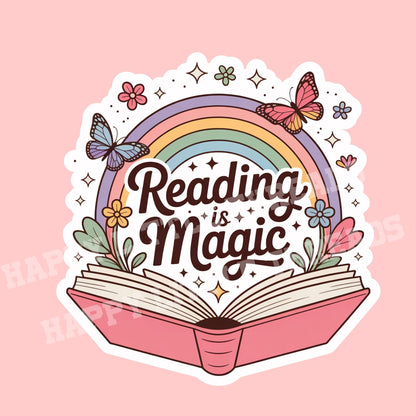 Reading is magic sticker, Book lover sticker, book sticker, kindle sticker, bookish sticker, book stickers, stickers for kindle, book merch,