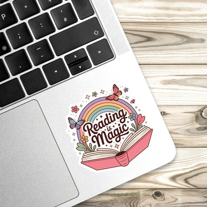 Reading is magic sticker, Book lover sticker, book sticker, kindle sticker, bookish sticker, book stickers, stickers for kindle, book merch,