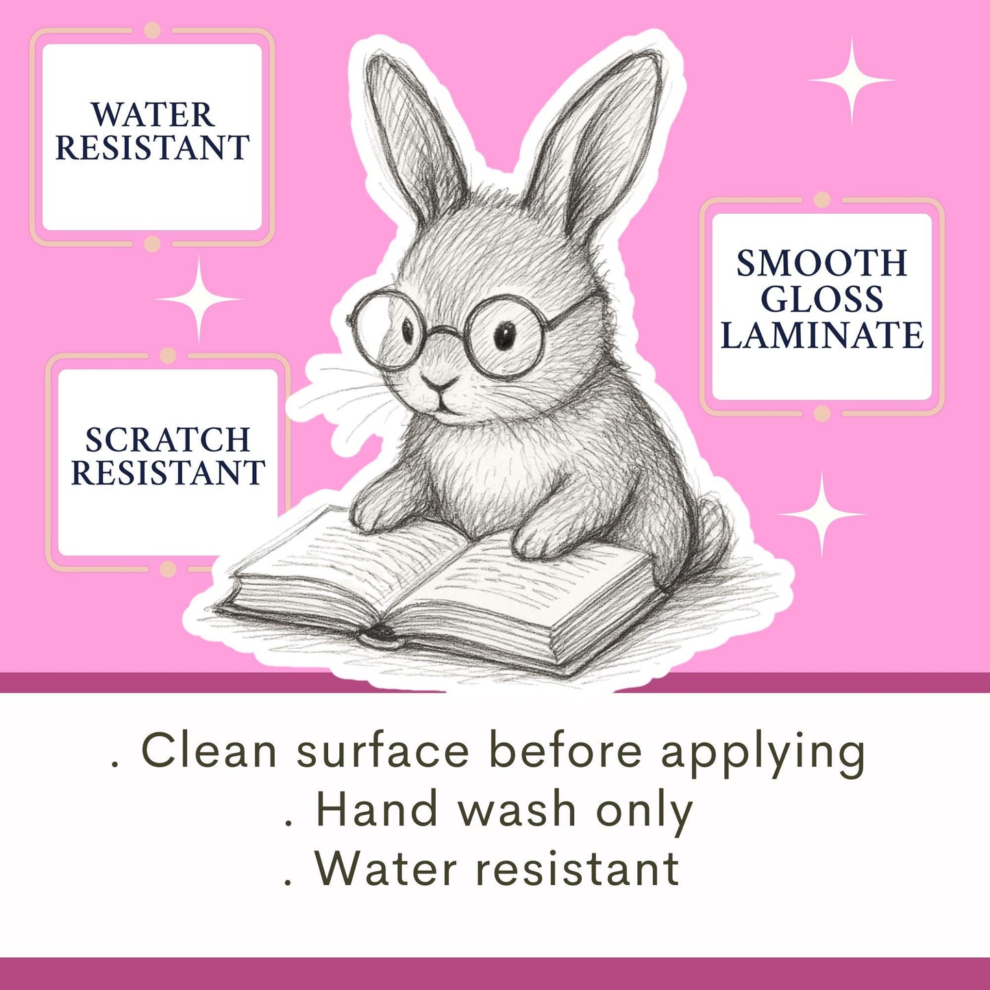Rabbit reading sticker, Book lover sticker, rabbit sticker, kindle sticker, bookish sticker, book stickers, stickers for kindle, book merch,