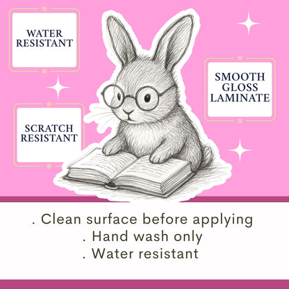 Rabbit reading sticker, Book lover sticker, rabbit sticker, kindle sticker, bookish sticker, book stickers, stickers for kindle, book merch,