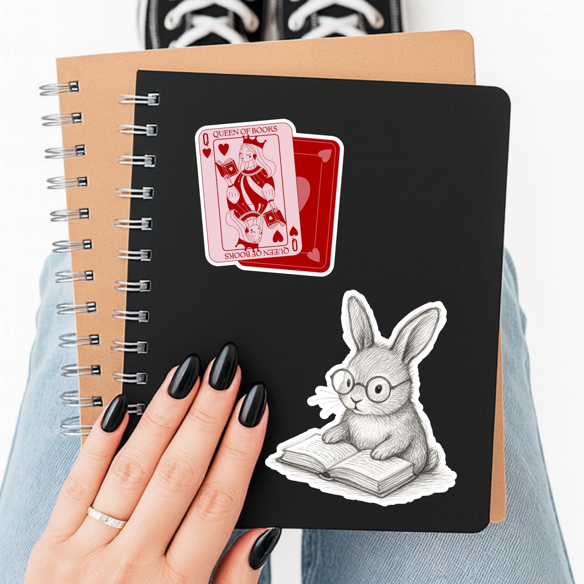 Rabbit reading sticker, Book lover sticker, rabbit sticker, kindle sticker, bookish sticker, book stickers, stickers for kindle, book merch,