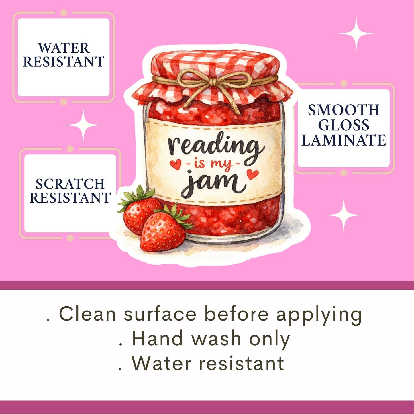 Reading is my jam sticker, kindle sticker, book sticker, fantasy sticker, bookish sticker, book stickers, stickers for kindle, book merch