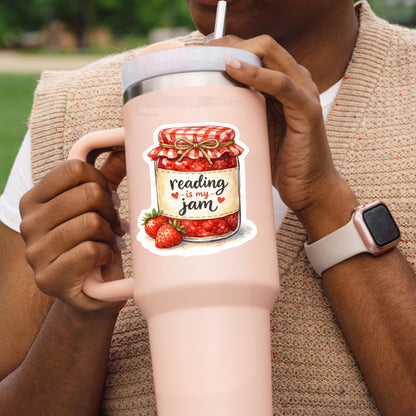 Reading is my jam sticker, kindle sticker, book sticker, fantasy sticker, bookish sticker, book stickers, stickers for kindle, book merch