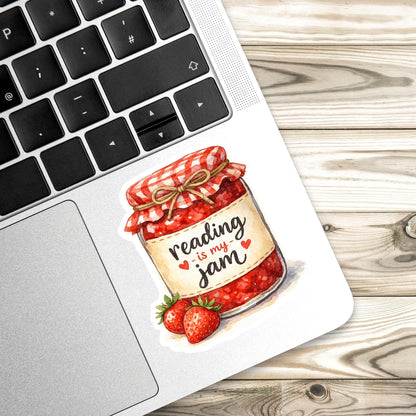 Reading is my jam sticker, kindle sticker, book sticker, fantasy sticker, bookish sticker, book stickers, stickers for kindle, book merch