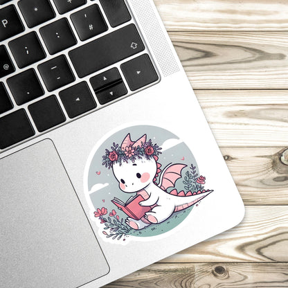 Dragon Book Sticker, witch Sticker, gothic sticker, Fantasy Bookish Merch, Book Lover Gift, e-reader Kindle Stickers, Reading Lover,