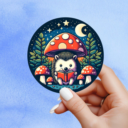 Bookish sticker, hedgehog reading sticker, kindle sticker, book sticker, kindle sticker, bookish sticker, book stickers