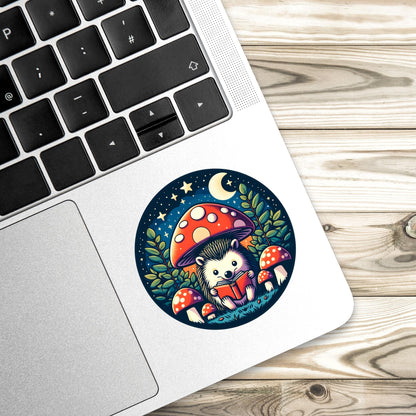 Bookish sticker, hedgehog reading sticker, kindle sticker, book sticker, kindle sticker, bookish sticker, book stickers