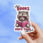 I love books more than I like people sticker, Racoon reading sticker, kindle sticker, book sticker, kindle sticker, book stickers,
