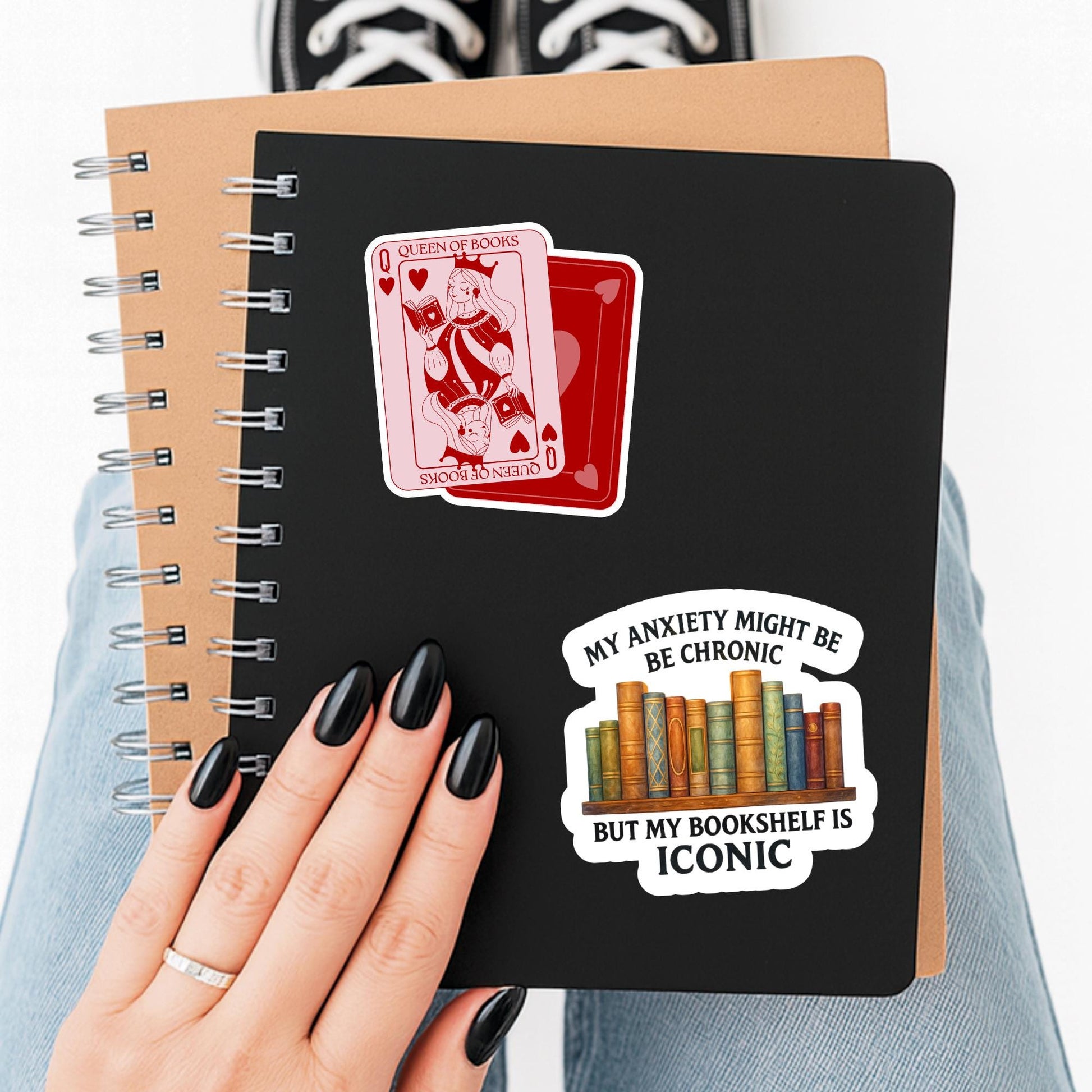My Anxiety Is Chronic But This Bookshelf Is Iconic Sticker, Bookish Merch And Accessories, bookish Gift, Kindle Sticker, Booktok Sticker