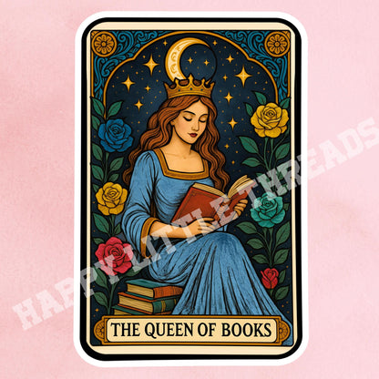 Queen of books sticker, kindle sticker, book sticker, kindle sticker, bookish sticker, book stickers, stickers for kindle, book merch