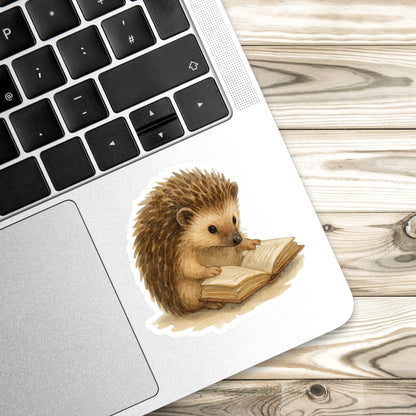 Hedgehog Book Sticker, Cute Vinyl Sticker, Fantasy Bookish Merch, Book Lover Gift, e-reader Kindle Stickers, Reading Lover, Booktok