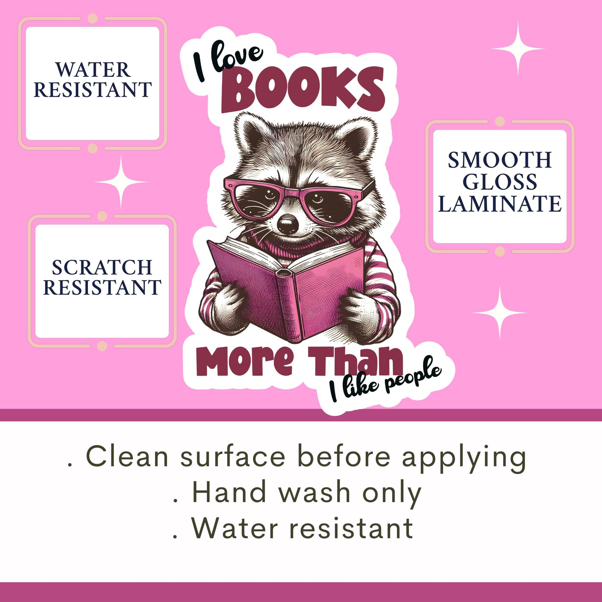 I love books more than I like people sticker, Racoon reading sticker, kindle sticker, book sticker, kindle sticker, book stickers,