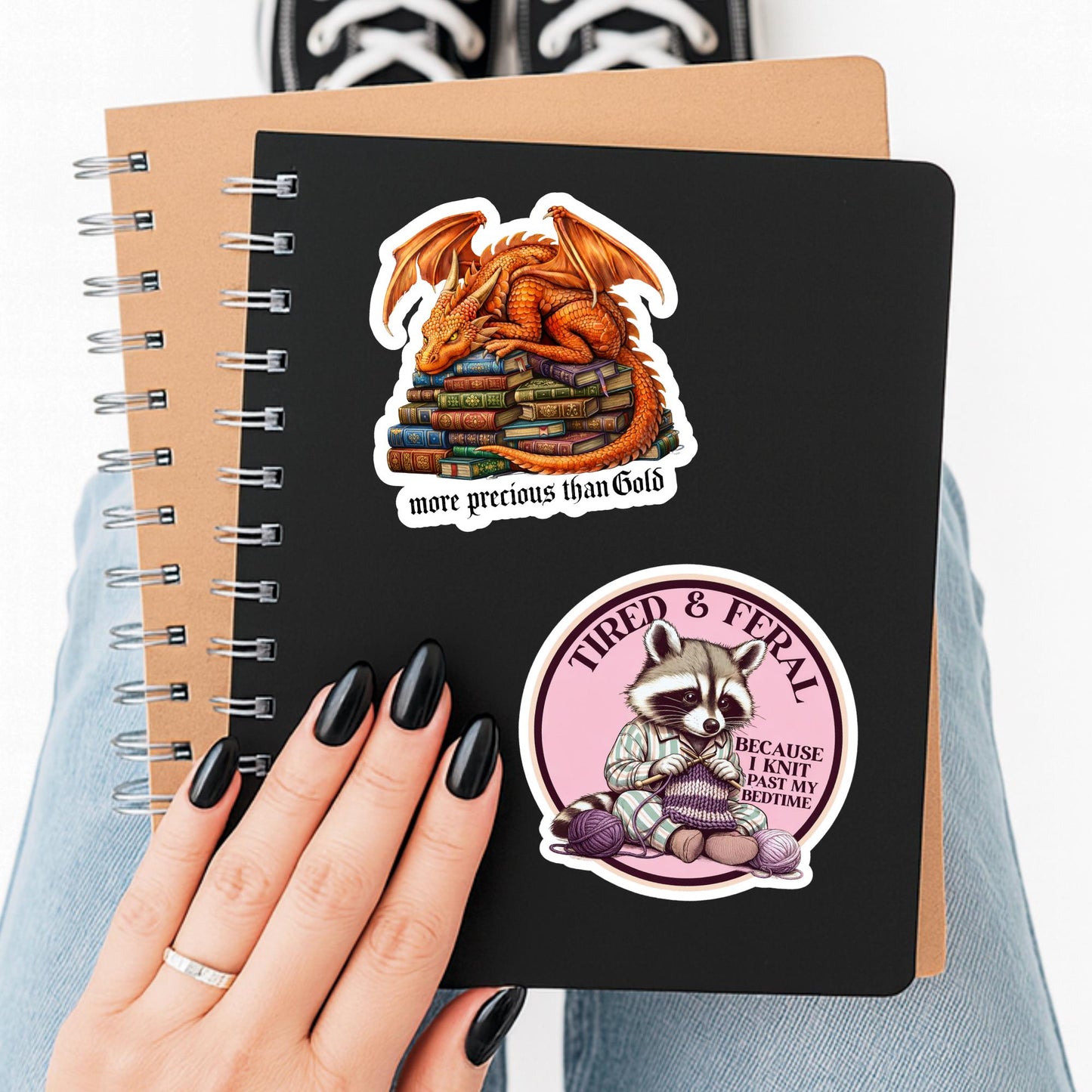 Book Dragon Sticker, witch Sticker, gothic sticker, Fantasy Bookish Merch, Book Lover Gift, e-reader Kindle Stickers, Reading Lover,
