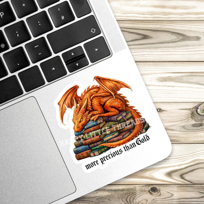 Book Dragon Sticker, witch Sticker, gothic sticker, Fantasy Bookish Merch, Book Lover Gift, e-reader Kindle Stickers, Reading Lover,