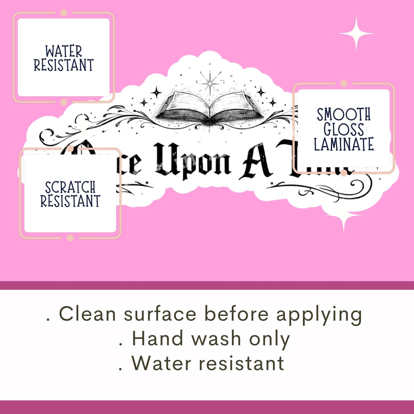 Once upon a time sticker, Reading sticker, Book Sticker, fantasy Sticker, fairytale sticker, Bookish , e-reader Kindle Stickers