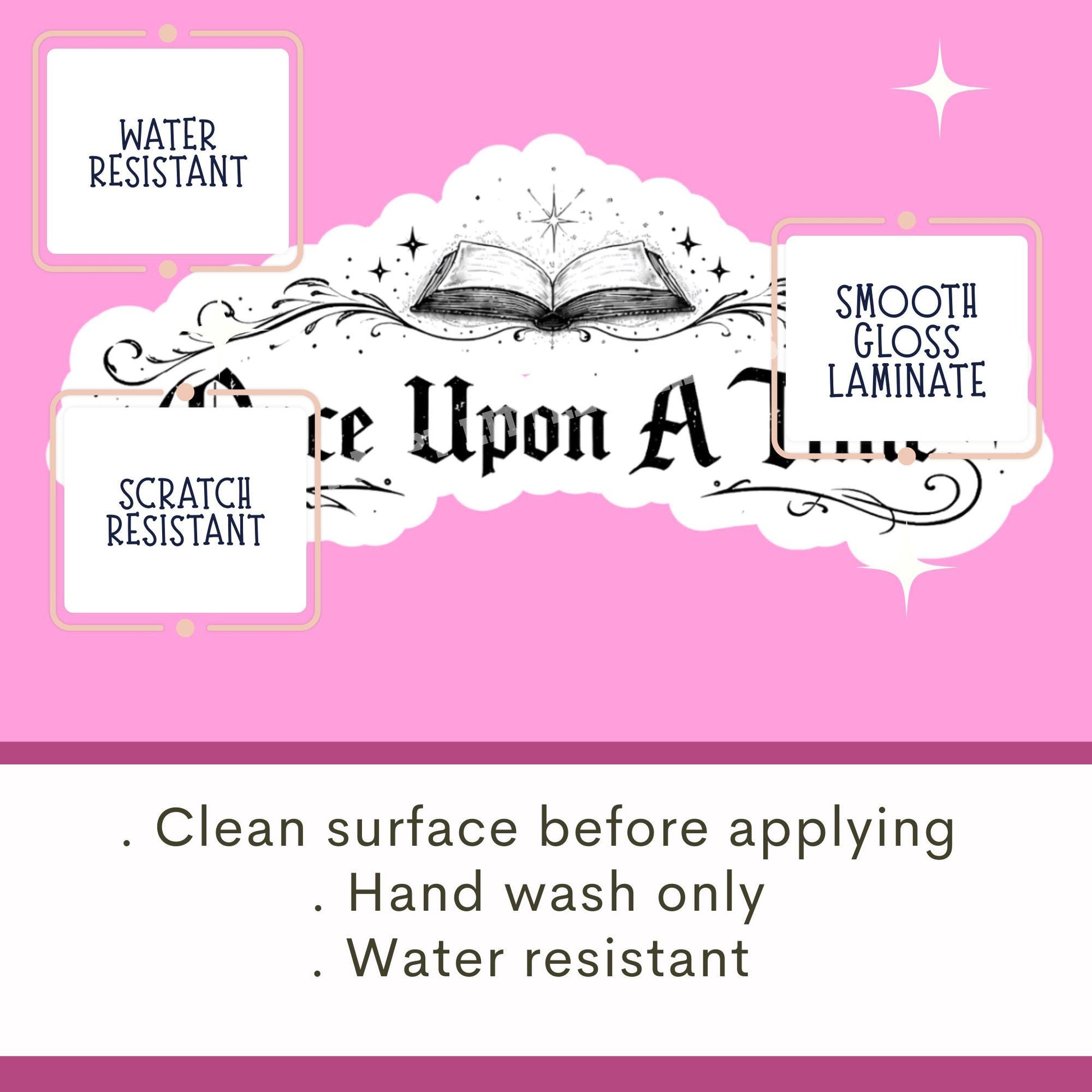 Once upon a time sticker, Reading sticker, Book Sticker, fantasy Sticker, fairytale sticker, Bookish , e-reader Kindle Stickers