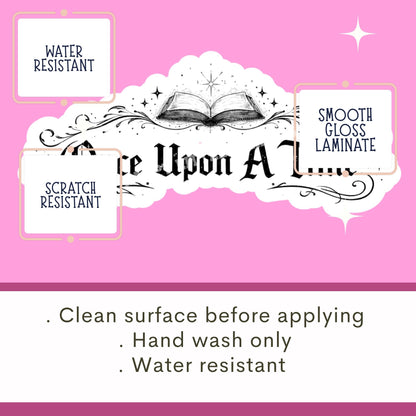Once upon a time sticker, Reading sticker, Book Sticker, fantasy Sticker, fairytale sticker, Bookish , e-reader Kindle Stickers