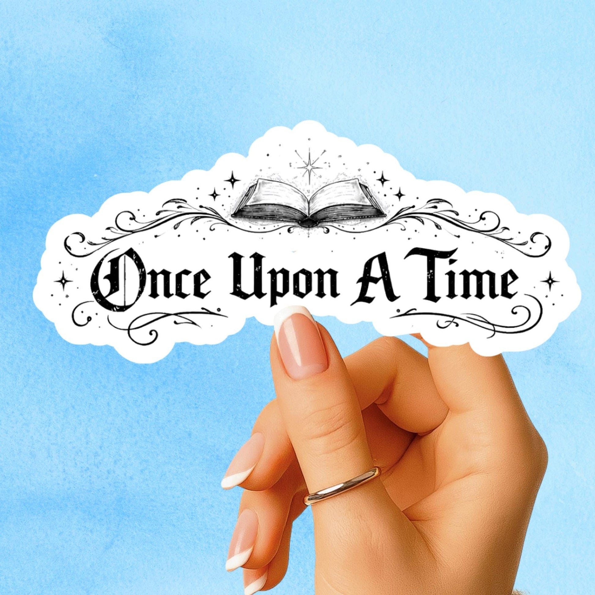 Once upon a time sticker, Reading sticker, Book Sticker, fantasy Sticker, fairytale sticker, Bookish , e-reader Kindle Stickers