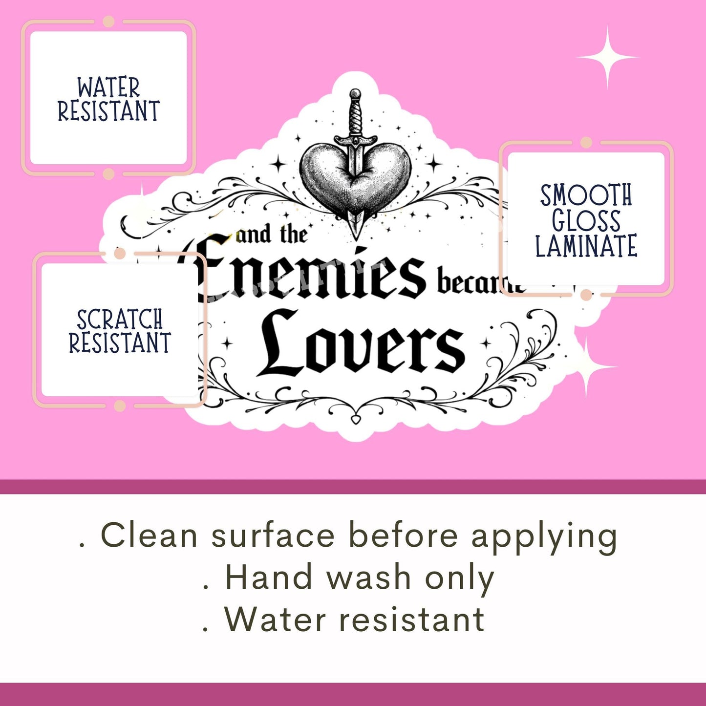 Enemies to lovers sticker, Romantasy sticker, Bookish sticker, Smut sticker, Book tropes, Bookish sticker, Reader sticker, kindle sticker