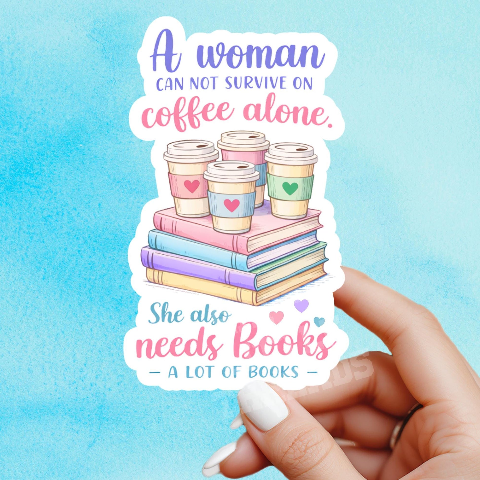 Coffee and books sticker, Reading sticker, coffee sticker, coffee and books, Sticker, fantasy Sticker, e-reader Kindle Stickers