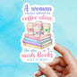 Coffee and books sticker, Reading sticker, coffee sticker, coffee and books, Sticker, fantasy Sticker, e-reader Kindle Stickers