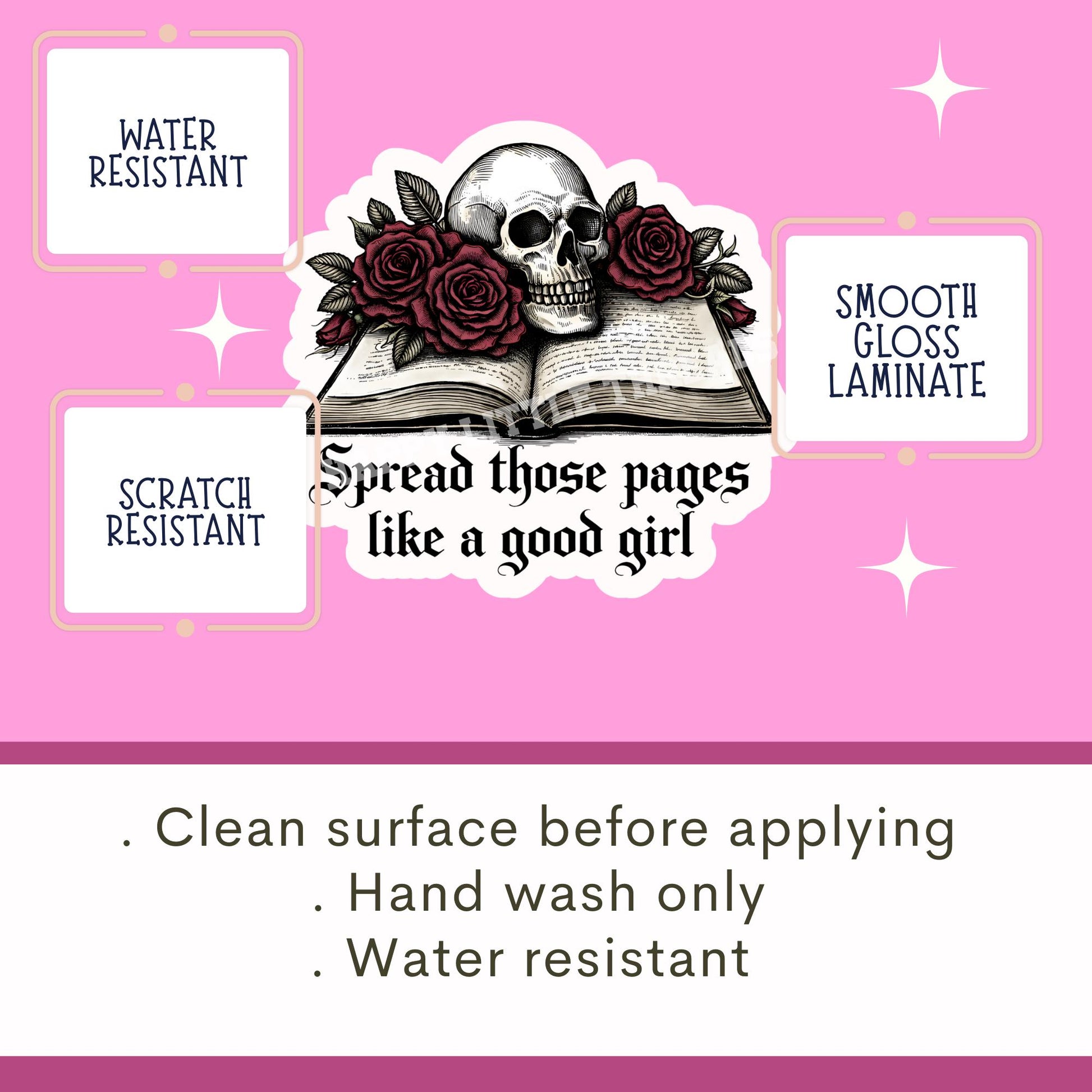Spread those pages like a good girl sticker, dark romance sticker, smut sticker, Morally grey book sticker, kindle sticker, bookish sticker