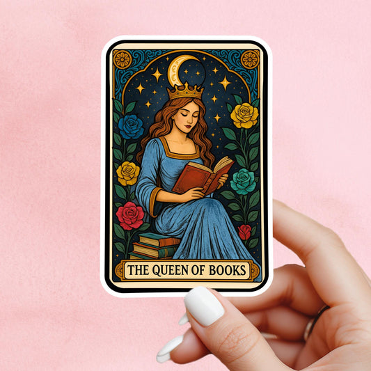 Queen of books sticker, kindle sticker, book sticker, kindle sticker, bookish sticker, book stickers, stickers for kindle, book merch