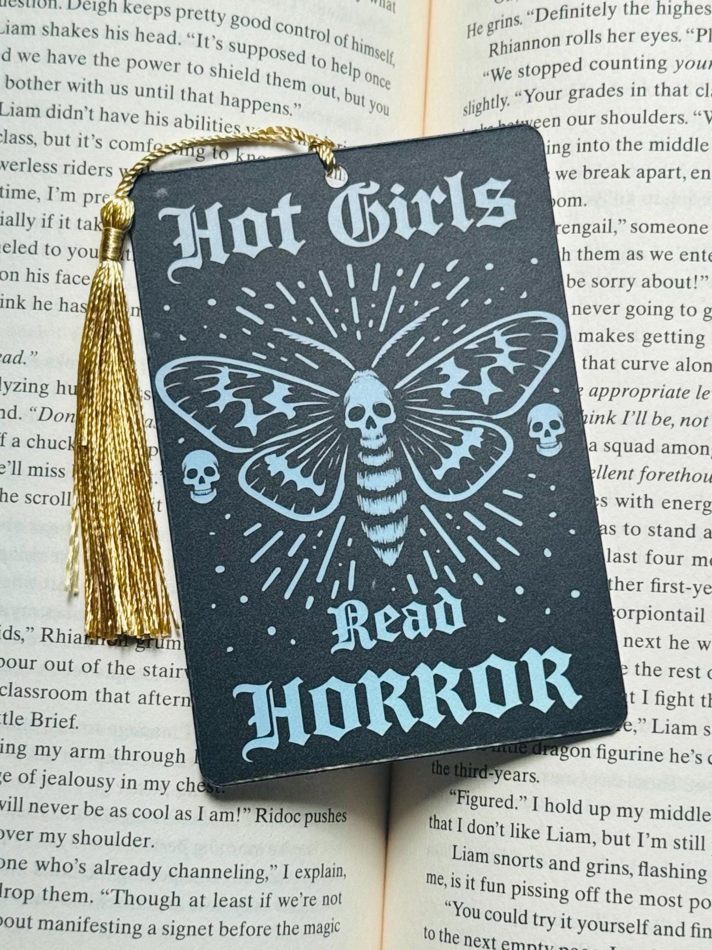 Hot girls read horror bookmark, Tarot card Bookmark, holographic bookmark, Gothic Bookmark, Bookish Gifts for Readers, Handmade Bookmark,