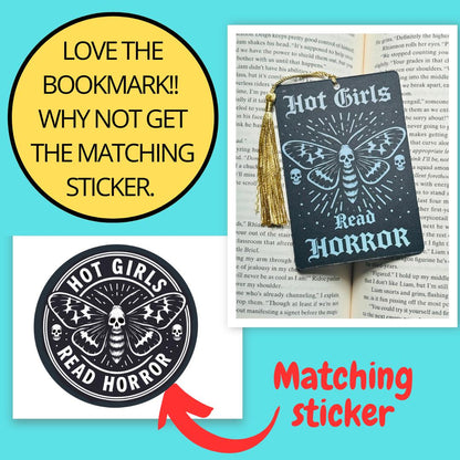 Hot girls read horror bookmark, Tarot card Bookmark, holographic bookmark, Gothic Bookmark, Bookish Gifts for Readers, Handmade Bookmark,