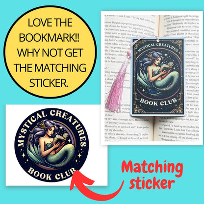 Mermaid bookmark, Tarot card Bookmark, holographic bookmark, Gothic Bookmark, Bookish Gifts for Readers, Handmade Bookmark,