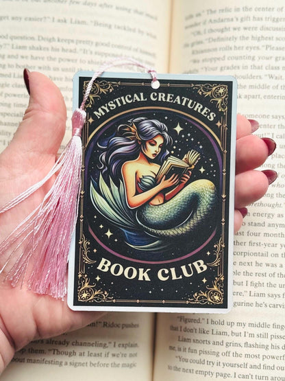 Mermaid bookmark, Tarot card Bookmark, holographic bookmark, Gothic Bookmark, Bookish Gifts for Readers, Handmade Bookmark,