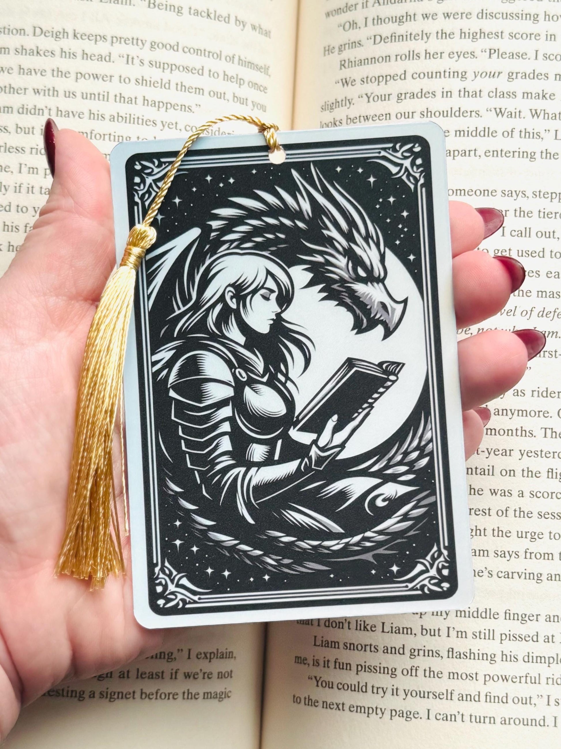Dragon bookmark, Tarot card Bookmark, fantasy bookmark, Gothic Bookmark, Bookish Gifts for Readers, Handmade Bookmark,