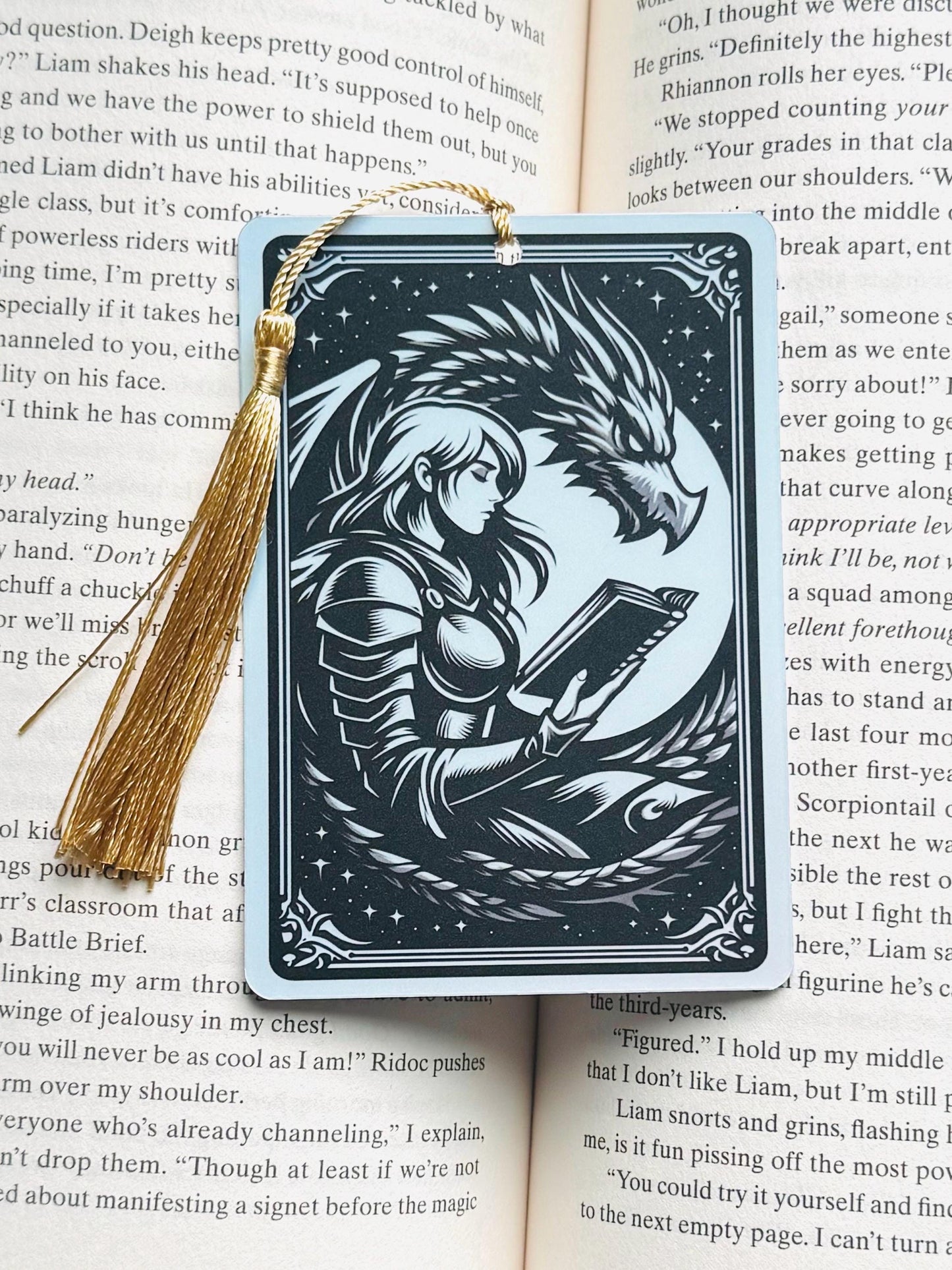 Dragon bookmark, Tarot card Bookmark, fantasy bookmark, Gothic Bookmark, Bookish Gifts for Readers, Handmade Bookmark,