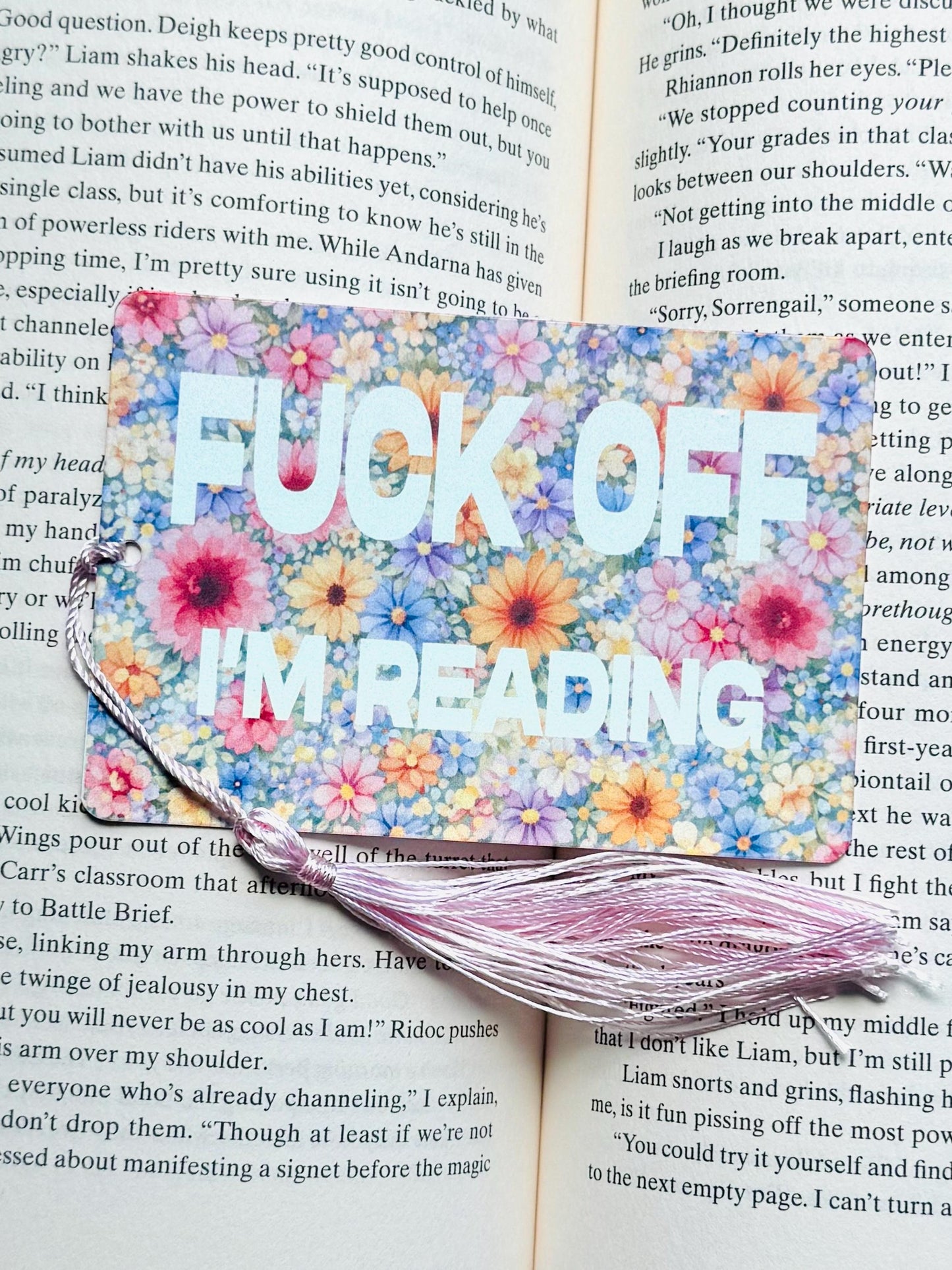 Fuck off im reading Bookmark, sassy bookmark, holographic bookmark, Bookmark, Bookish Gifts for Readers, Handmade Bookmark,